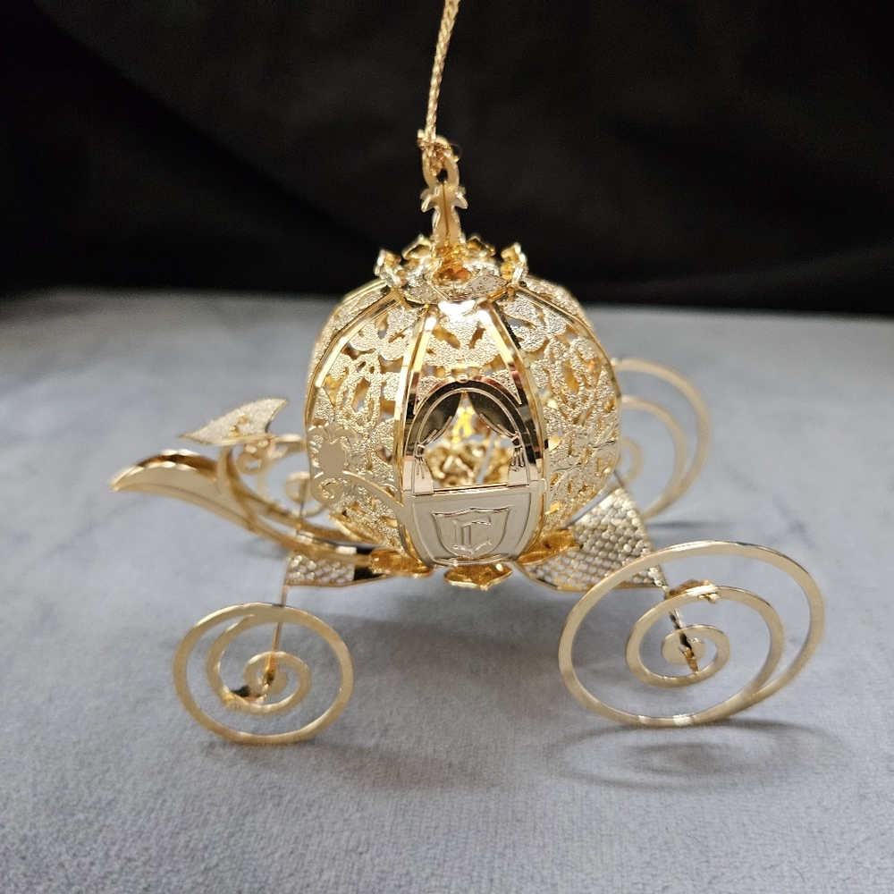 Disney Cinderella coach ornament 24k gold